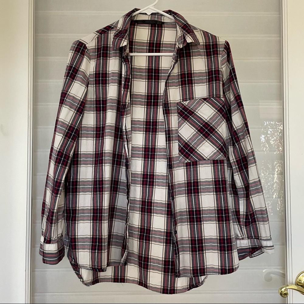 Zara Plaid Button Down Shirt